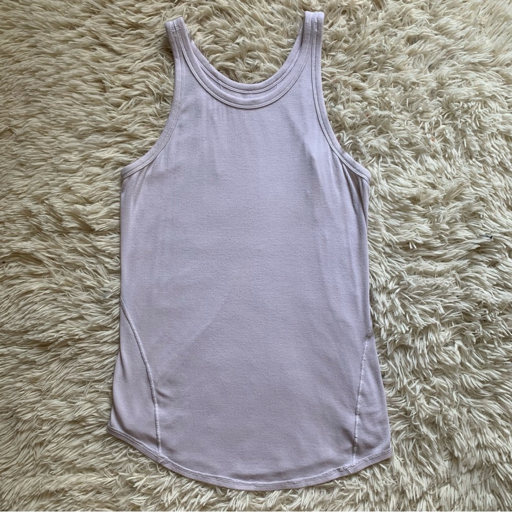 Lululemon White Ribbed Tank Top